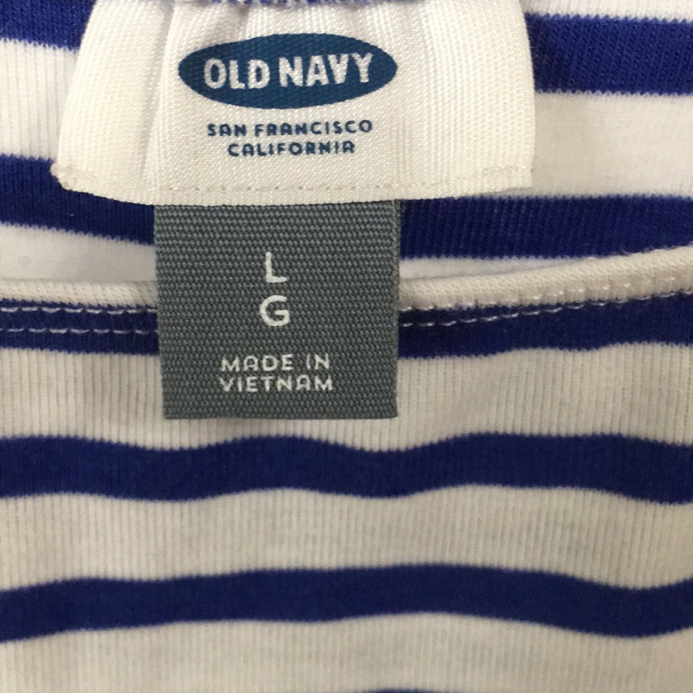 Blue and White 3/4 Sleeve T-shi… - Picture 3 of 4